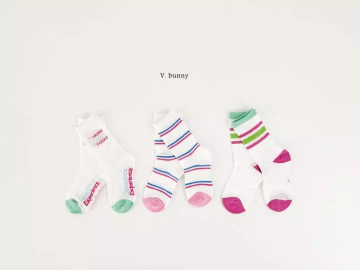 V Bunny - Korean Children Fashion - #designkidswear - Walk Socks Set - 4