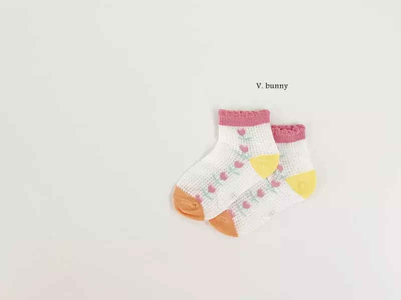 V Bunny - Korean Children Fashion - #discoveringself - Floral Socks Set