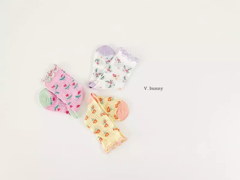 V Bunny - Korean Children Fashion - #discoveringself - Frill Garden Socks Set - 11