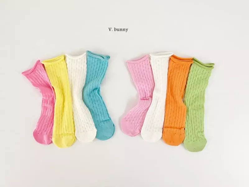 V Bunny - Korean Children Fashion - #discoveringself - Twist Socks Set - 8