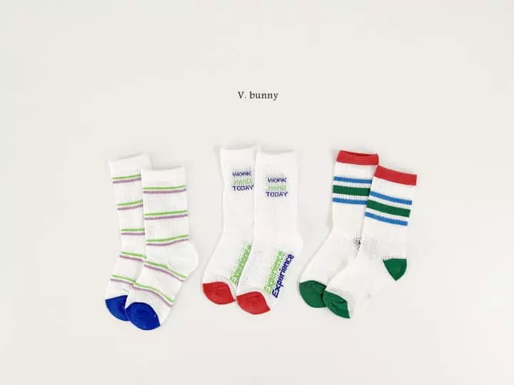 V Bunny - Korean Children Fashion - #fashionkids - Walk Socks Set - 5
