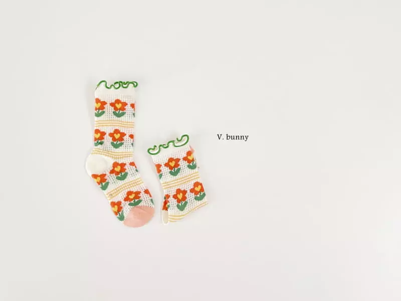 V Bunny - Korean Children Fashion - #discoveringself - Carrot Rabbit Socks Set - 4