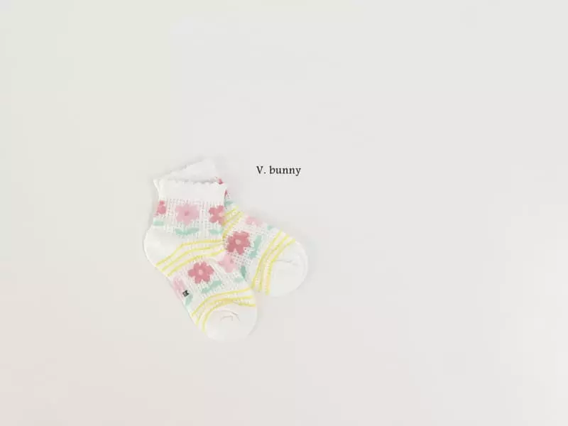 V Bunny - Korean Children Fashion - #fashionkids - Floral Socks Set - 2
