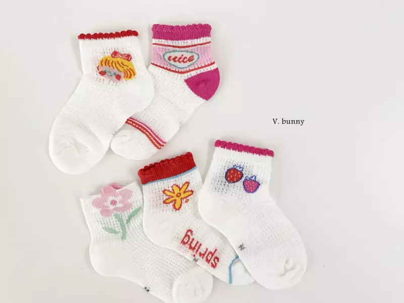 V Bunny - Korean Children Fashion - #kidsshorts - Minimi Socks Set - 8