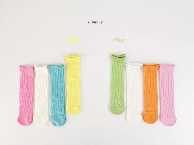 V Bunny - Korean Children Fashion - #kidsshorts - Twist Socks Set - 10