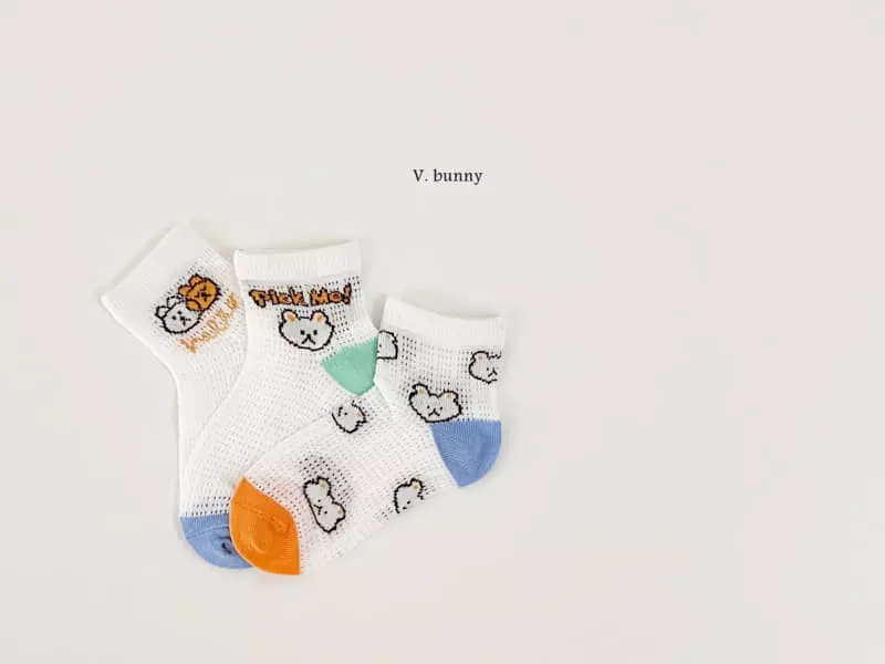 V Bunny - Korean Children Fashion - #kidsshorts - Tomi Socks Set - 7