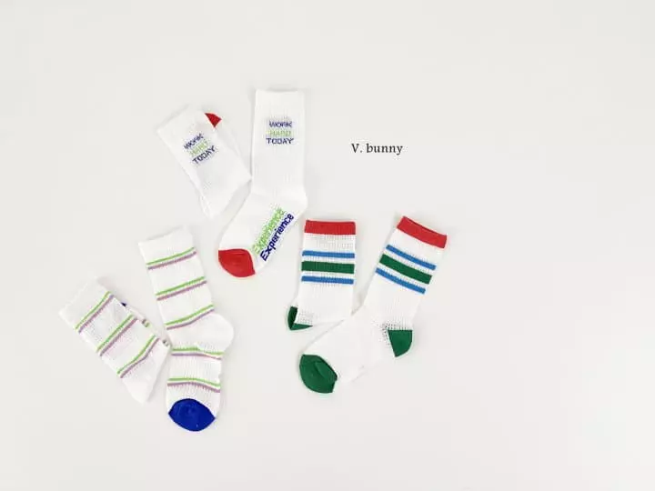 V Bunny - Korean Children Fashion - #kidsstore - Walk Socks Set - 7