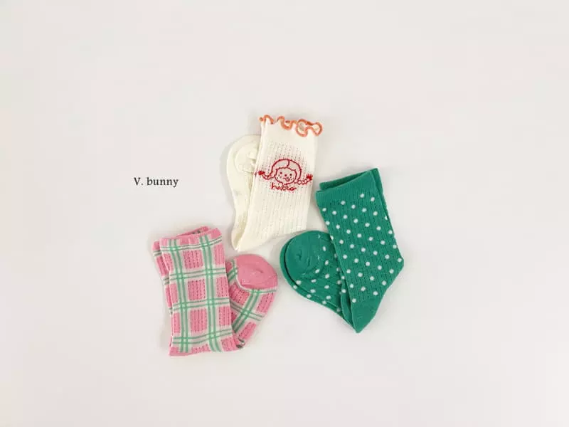 V Bunny - Korean Children Fashion - #kidsstore - Anna Socks Set
