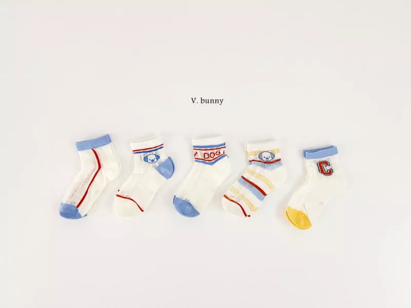 V Bunny - Korean Children Fashion - #kidzfashiontrend - Happy Socks Set - 11