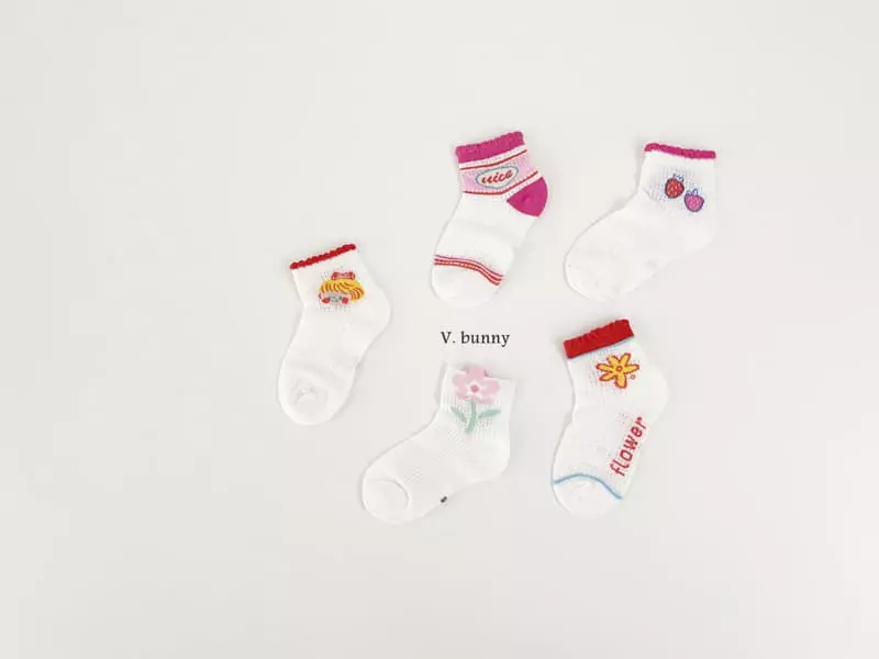 V Bunny - Korean Children Fashion - #littlefashionista - Minimi Socks Set - 12