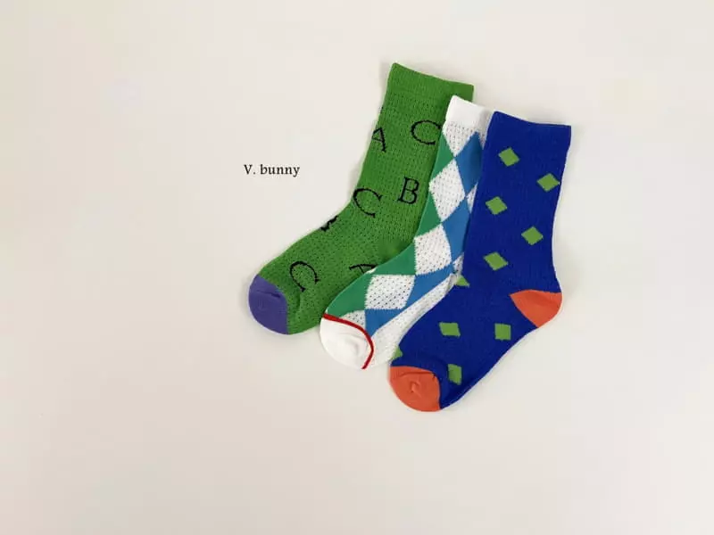 V Bunny - Korean Children Fashion - #littlefashionista - ABC Socks Set - 8