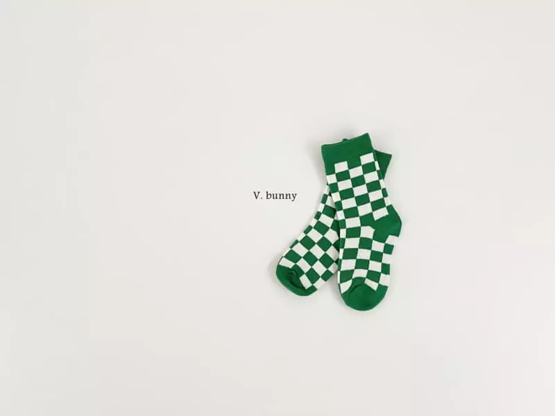 V Bunny - Korean Children Fashion - #littlefashionista - Checker Board Socks Set - 6