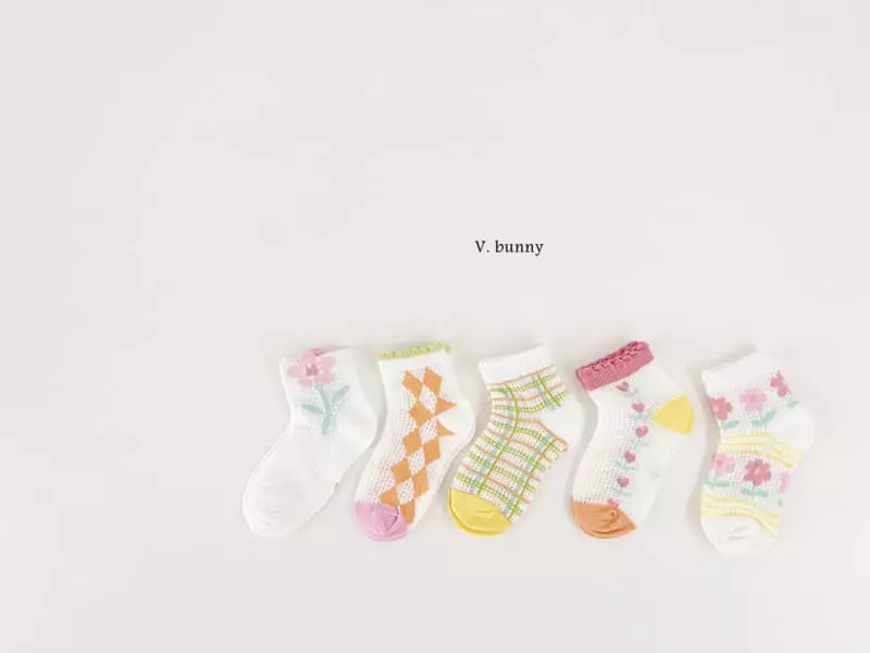 V Bunny - Korean Children Fashion - #magicofchildhood - Floral Socks Set - 8