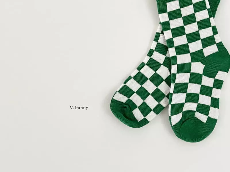 V Bunny - Korean Children Fashion - #magicofchildhood - Checker Board Socks Set - 7