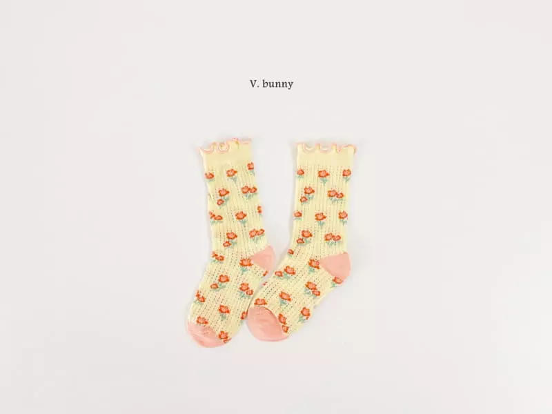 V Bunny - Korean Children Fashion - #magicofchildhood - Frill Garden Socks Set - 2