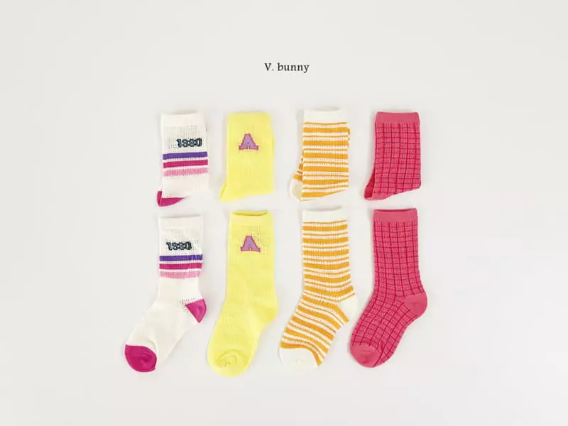 V Bunny - Korean Children Fashion - #minifashionista - Bon Jour Socks Set - 2