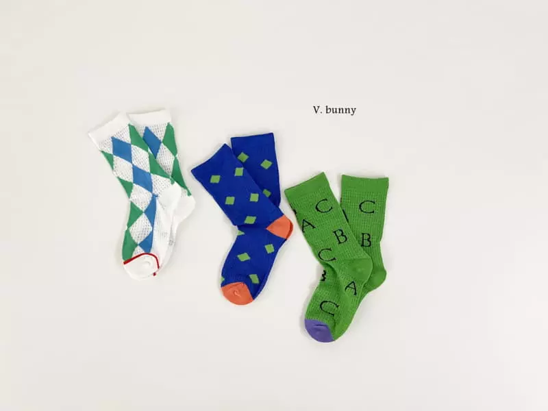 V Bunny - Korean Children Fashion - #minifashionista - ABC Socks Set - 10