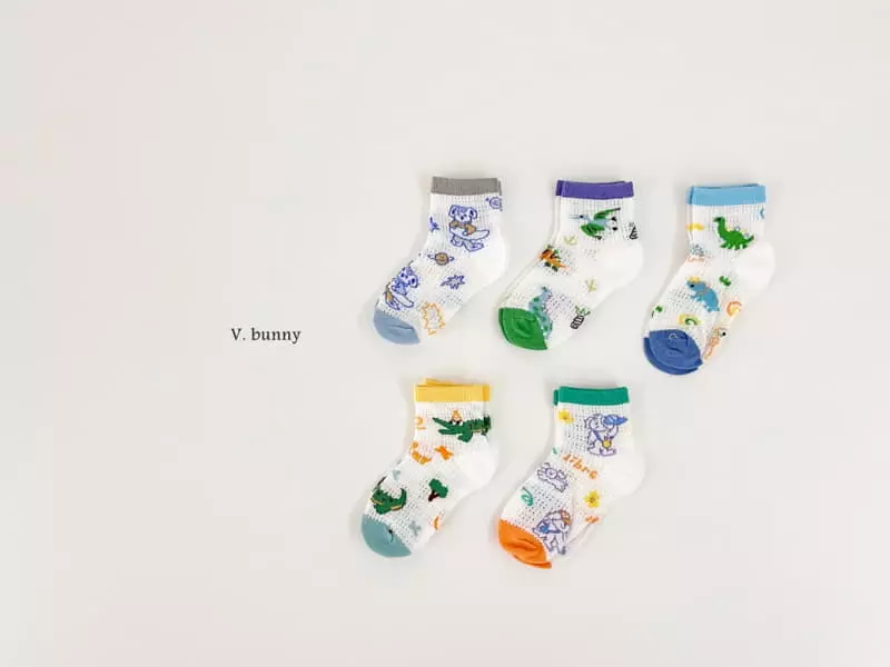 V Bunny - Korean Children Fashion - #minifashionista - Zoo Socks Set - 11