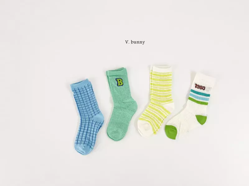 V Bunny - Korean Children Fashion - #prettylittlegirls - Bon Jour Socks Set - 3
