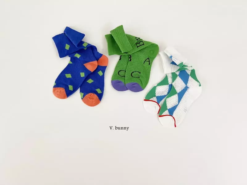 V Bunny - Korean Children Fashion - #prettylittlegirls - ABC Socks Set - 11