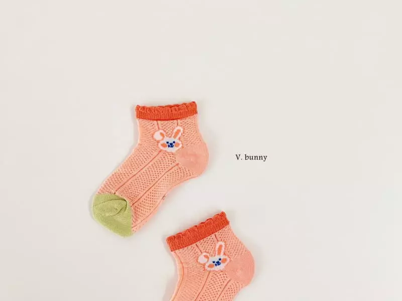 V Bunny - Korean Children Fashion - #stylishchildhood - Flwoer Rabbit Socks Set - 6