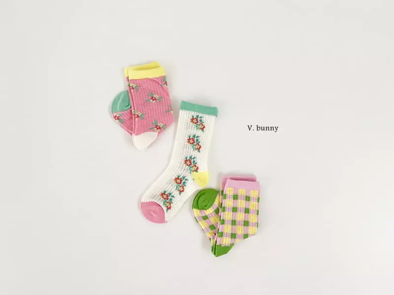 V Bunny - Korean Children Fashion - #todddlerfashion - Susunhwa Socks Set - 7