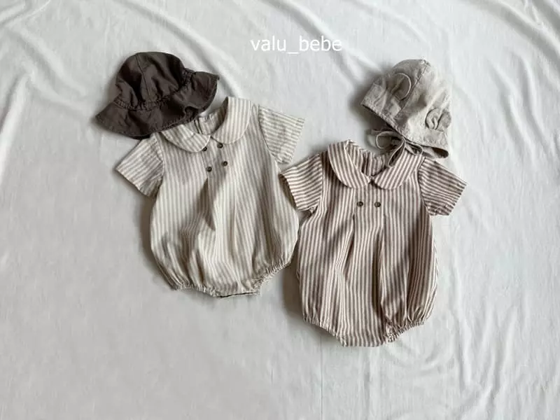 Valu Bebe - Korean Baby Fashion - #babyboutiqueclothing - Mumu Stripes Linen Bodysuit