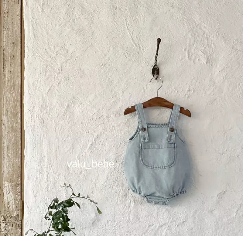 Valu Bebe - Korean Baby Fashion - #babyclothing - Denim Dungarees Bodysuit - 3