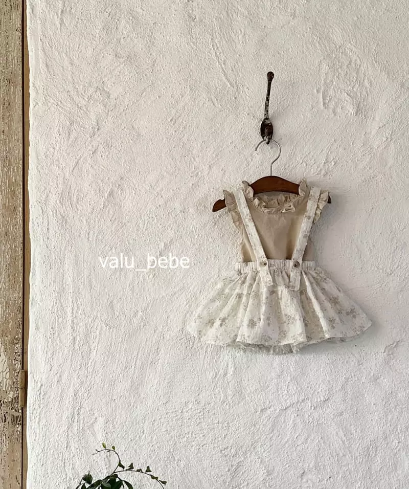 Valu Bebe - Korean Baby Fashion - #babylifestyle - Flower Dungarees Bodysuit