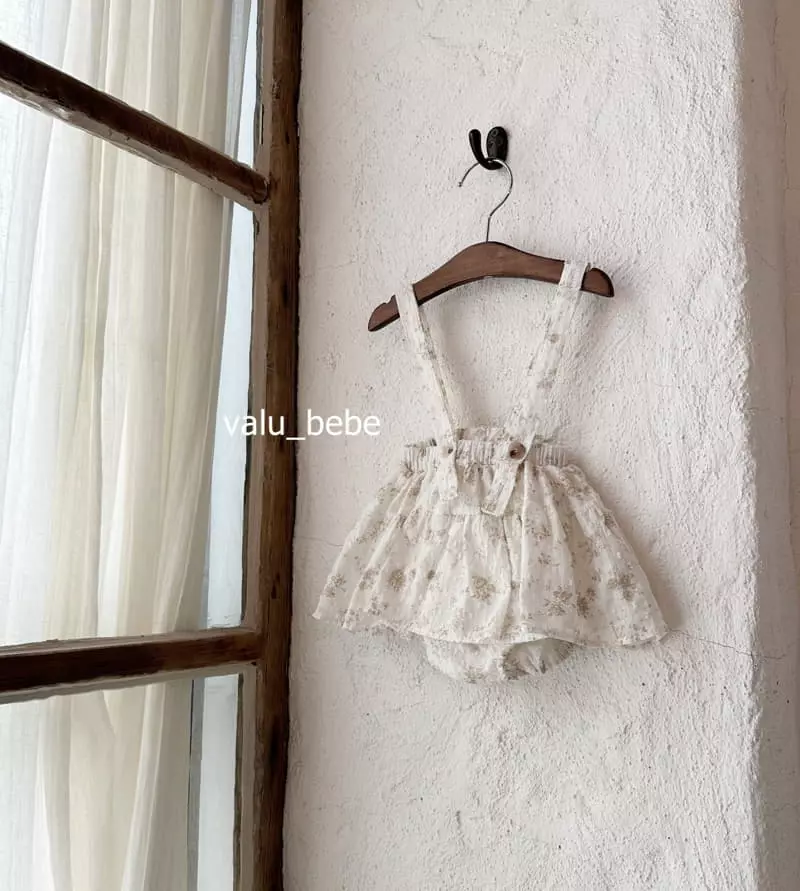 Valu Bebe - Korean Baby Fashion - #babyoninstagram - Flower Dungarees Bodysuit - 2