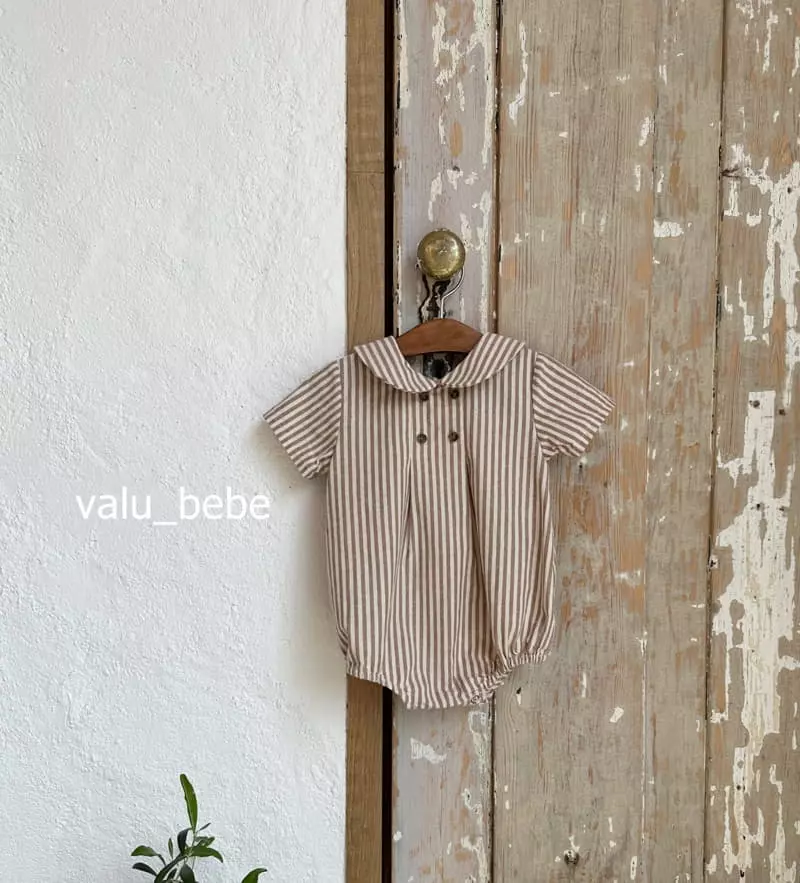 Valu Bebe - Korean Baby Fashion - #babywear - Mumu Stripes Linen Bodysuit - 11