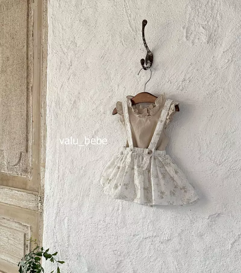 Valu Bebe - Korean Baby Fashion - #onlinebabyboutique - Flower Dungarees Bodysuit - 7