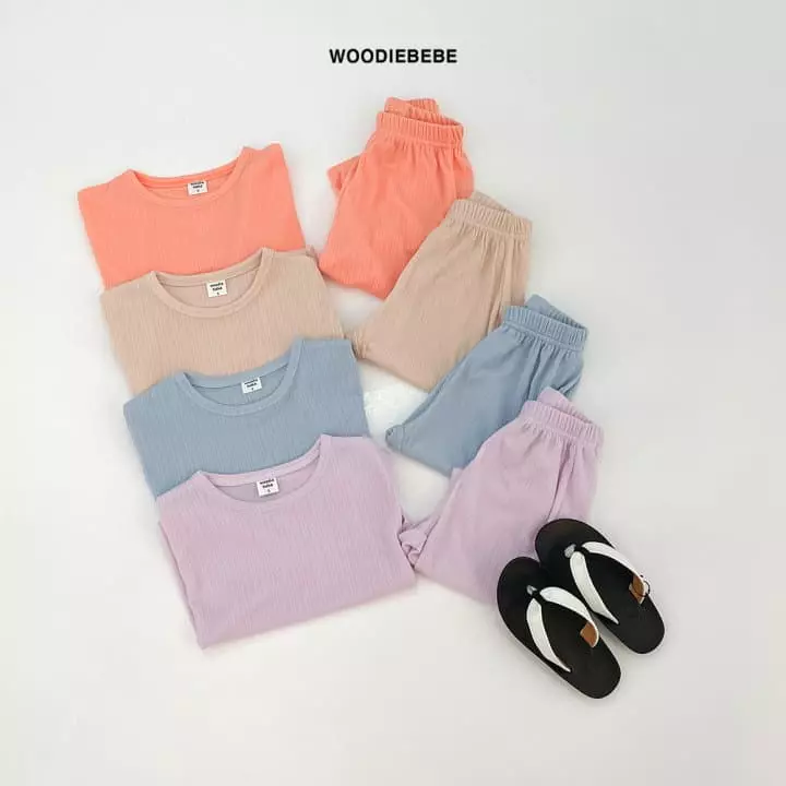 Woodie - Korean Children Fashion - #designkidswear - Pastel Top Bottom Set
