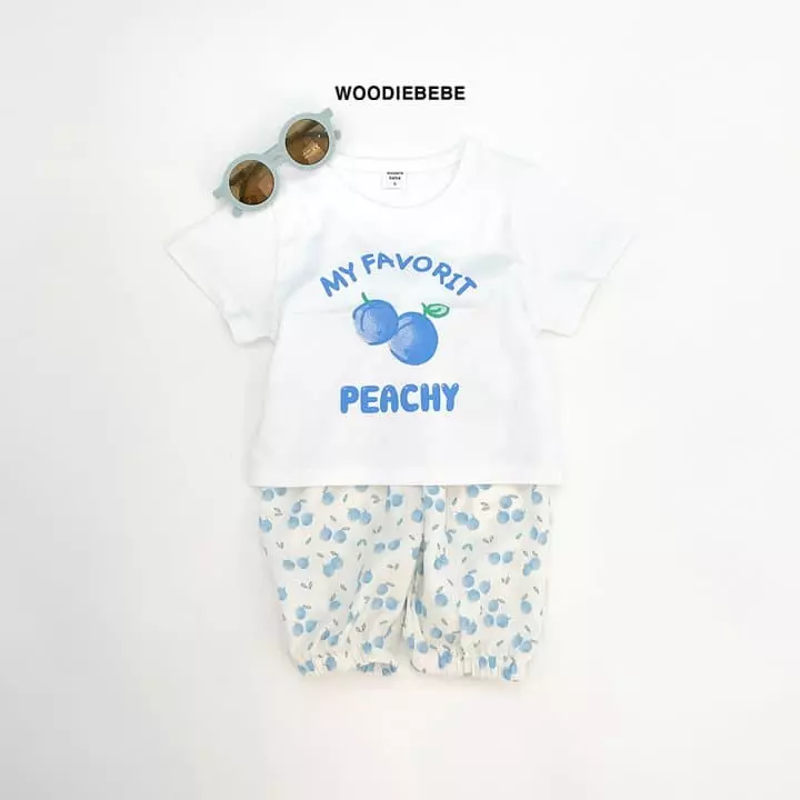 Woodie - Korean Children Fashion - #kidzfashiontrend - Peach Top Bottom Set - 3