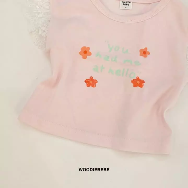 Woodie - Korean Children Fashion - #prettylittlegirls - Hello Frill Tee - 3