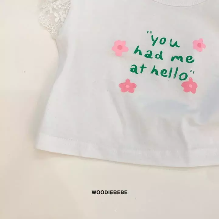 Woodie - Korean Children Fashion - #stylishchildhood - Hello Frill Tee - 6