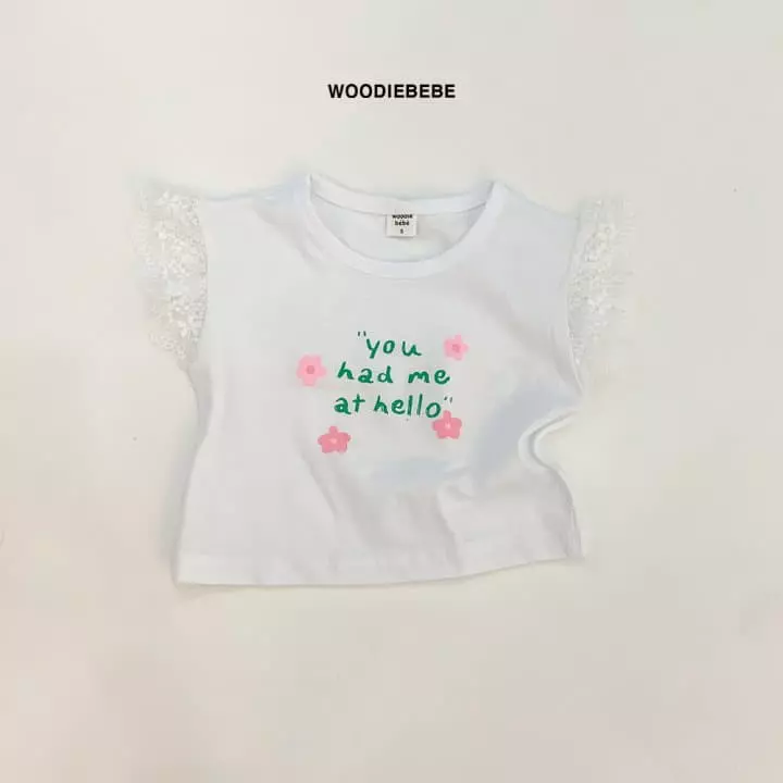 Woodie - Korean Children Fashion - #prettylittlegirls - Hello Frill Tee - 4