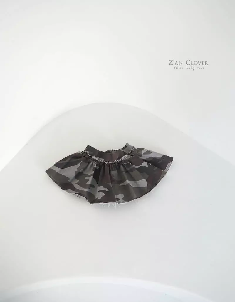 Zan Clover - Korean Children Fashion - #childofig - Camo Pleats Skirt Cargo Mini Skirt - 4