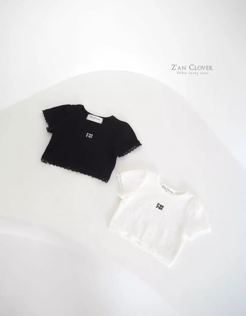 Zan Clover - Korean Children Fashion - #childofig - Lace Half Tee - 8