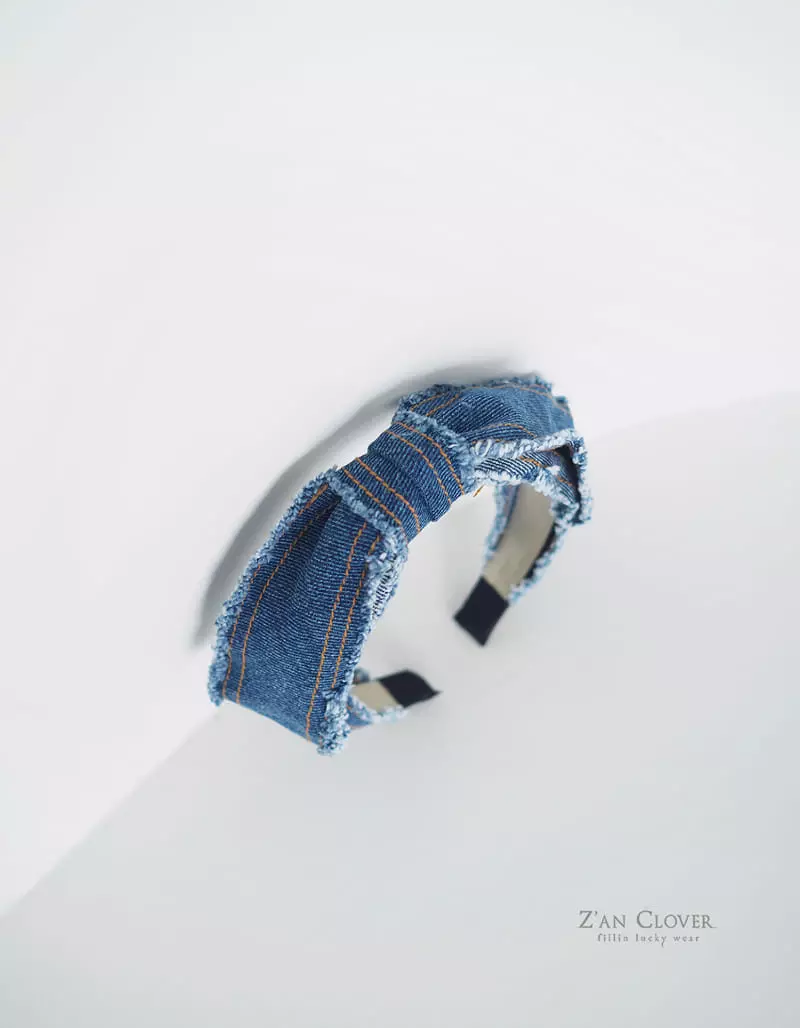 Zan Clover - Korean Children Fashion - #childofig - Denim Ribbon Hairband - 6