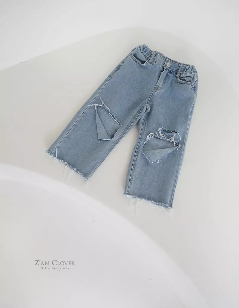 Zan Clover - Korean Children Fashion - #childrensboutique - Knee Vintage Jeans - 7