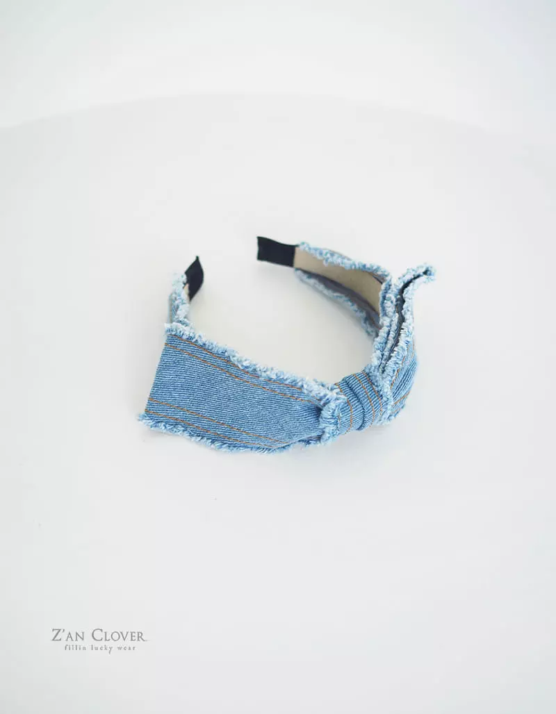 Zan Clover - Korean Children Fashion - #childrensboutique - Denim Ribbon Hairband - 8