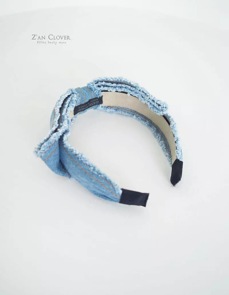 Zan Clover - Korean Children Fashion - #discoveringself - Denim Ribbon Hairband - 10