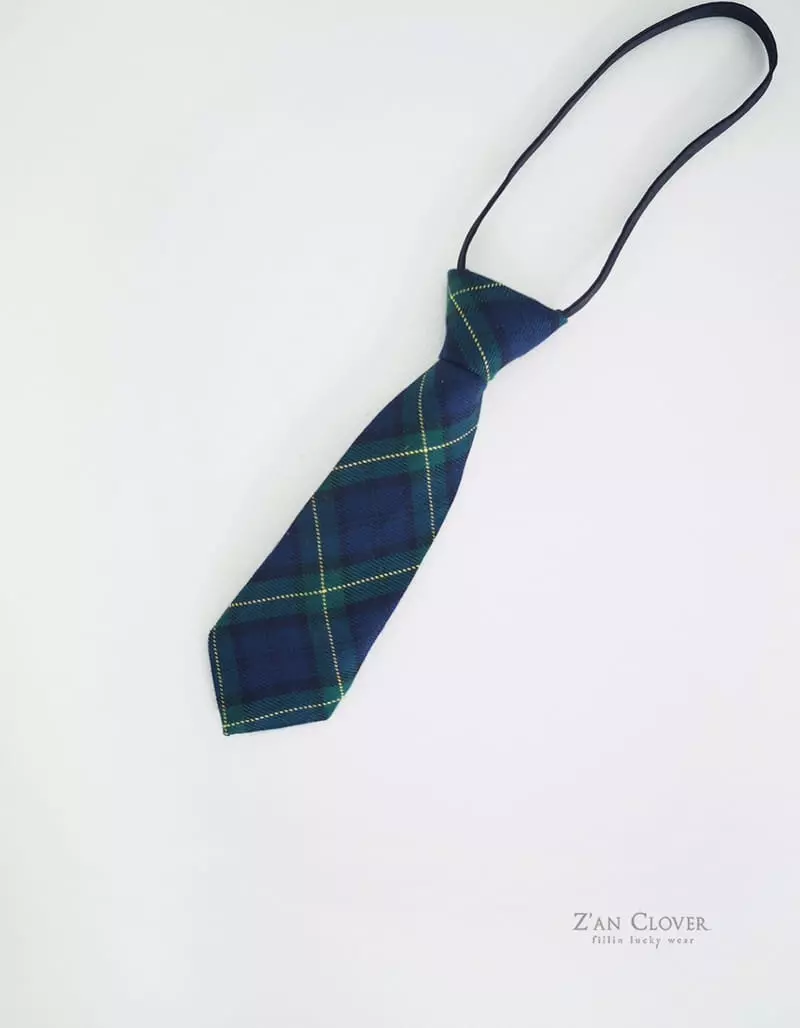 Zan Clover - Korean Children Fashion - #fashionkids - Check Short Tie - 5
