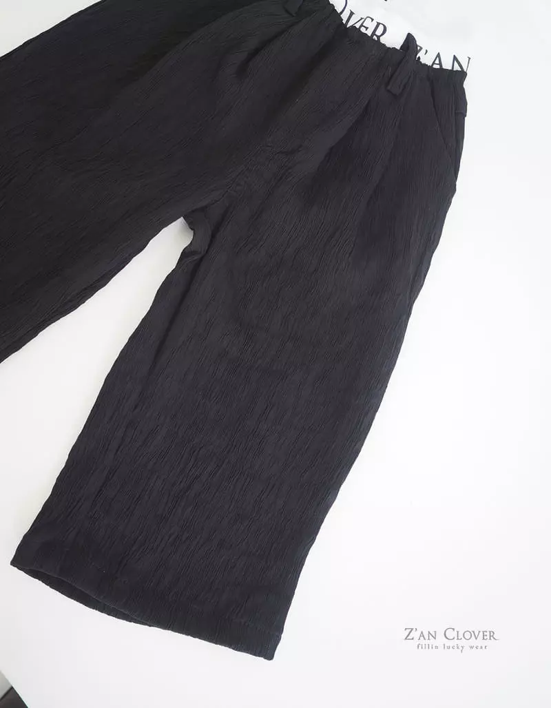 Zan Clover - Korean Children Fashion - #kidsshorts - Rinkle Wide Pants - 8
