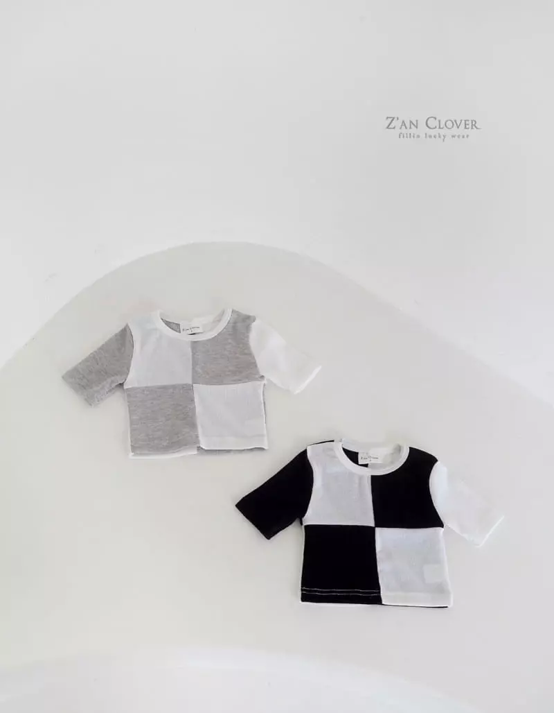 Zan Clover - Korean Children Fashion - #kidsshorts - Block Tee