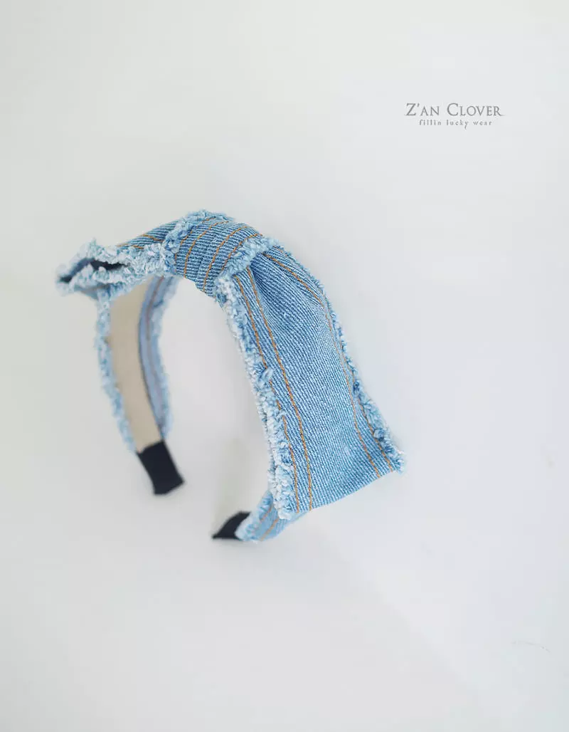 Zan Clover - Korean Children Fashion - #kidsshorts - Denim Ribbon Hairband - 12