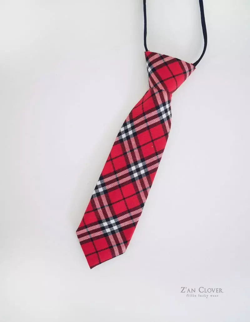 Zan Clover - Korean Children Fashion - #kidzfashiontrend - Check Short Tie - 8