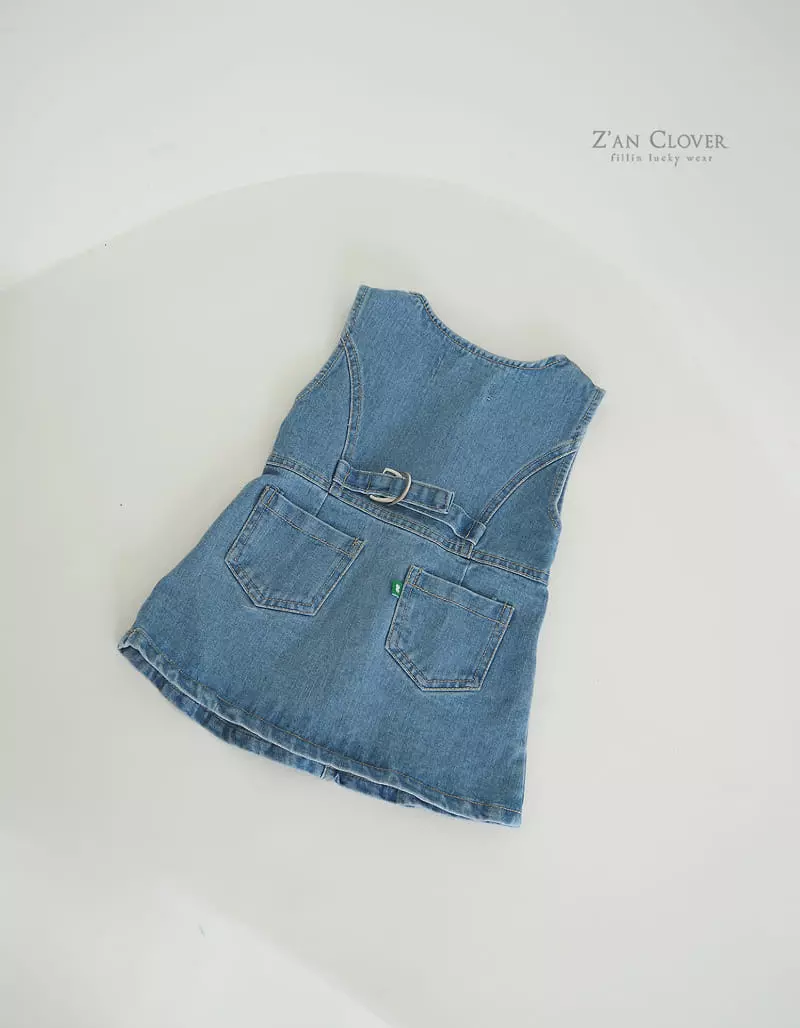 Zan Clover - Korean Children Fashion - #magicofchildhood - Denim Mini One-piece - 3
