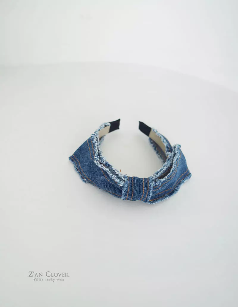 Zan Clover - Korean Children Fashion - #magicofchildhood - Denim Ribbon Hairband - 3